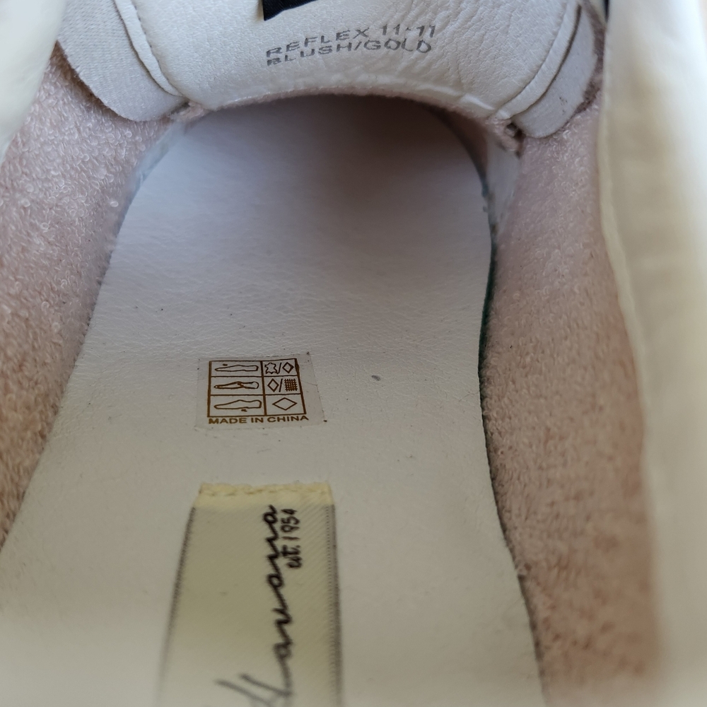 Vintage Havana "Reflex 11" Low Leather Sneakers Gold/Blush | Women's Size 11 - Picture 11 of 13